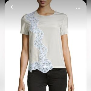 Stella McCartney Silk and Lace Marquis top, sz 42 NWT